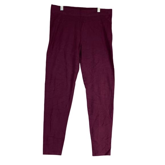 LOFT Outlet Womens Pants Burgundy Mid Rise Skinny Leggings Stretch Large - Picture 1 of 10